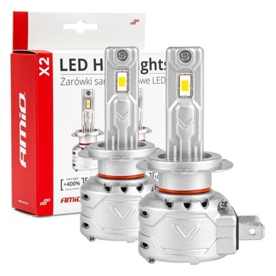 LUCES DE AUTOMÓVIL DIODO LUMINOSO LED SERIE 2 PIEZAS H7 6500K CANBUS AMIO-02973  