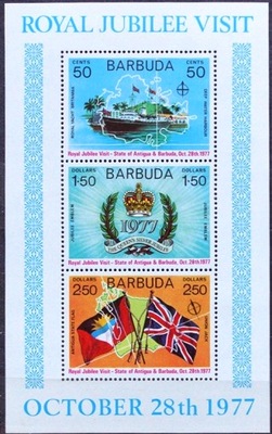 BARBUDA - 1977 - WIZYTA KRÓLOWEJ - BLOK