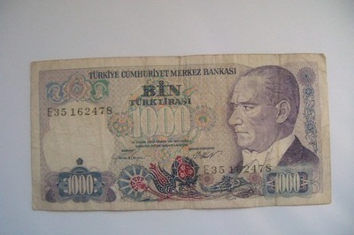 Banknot Turcja 1000 Lirasi 1970 r.seria E