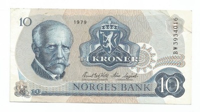 NORWEGIA 10 KRONER 1979 P36c (8679)