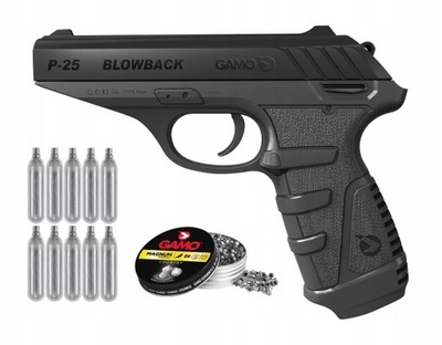 Wiatrówka Pistolet Gamo P-25 4,5mm Diabolo ZESTAW