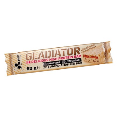 Olimp Gladiator baton białkowy 60g biała czekolada espresso