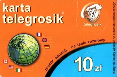 Karta doładowująca TELEGROSIK 10 PLN używana