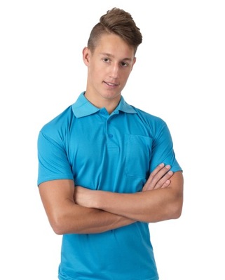 Koszulka Polo Męska Polówka Bawełna 601 XL błękit