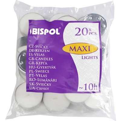 Świeca Tealight PODGRZEWACZE 10 h 20 szt świeczka TEALIGHTY świece MAXI 10h