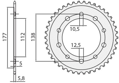 SUNSTAR ЗУБЧАТКА ЗАДНЯЯ 4384 39 HONDA CTX 700 DCT '14-'16, NC 700/750 '12-'19