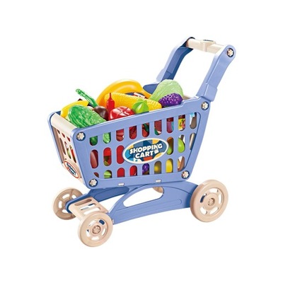 Wózek na zakupy dla dzieci w kolorze niebieskim