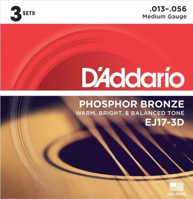 D'Addario EJ17-3D 3 ZESTAWY