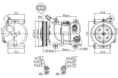 NISSENS КОМПРЕССОР КОНДИЦИОНЕРА KIA RIO III 1.2 1.25 1.25LPG