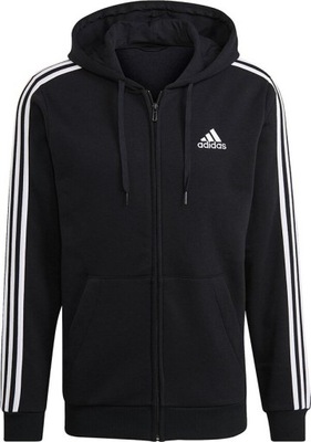 BLUZA MĘSKA ADIDAS ESSENTIALS HOODIE KANGURKA CZARNA r S