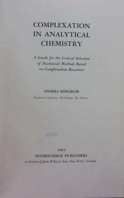 Complexation in analytical chemistry