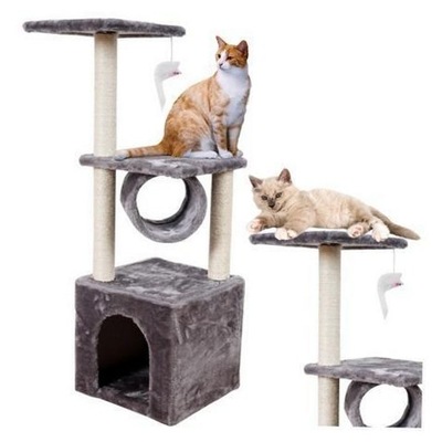 Drapak dla kota z domkiem tunelem platformy