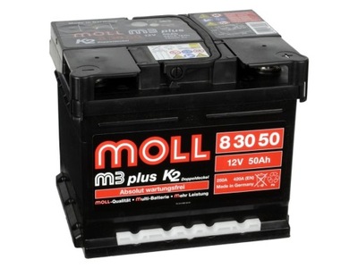 Akumulator Moll M3 Plus 12V 50Ah 420A P+ 83050