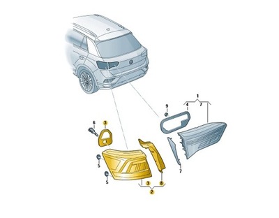 Задні світло led lewa-zew. тонована vw t-roc oe: 2ga945095d фото №1