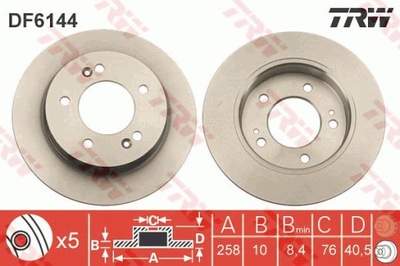 DISCO DE FRENADO TRW DF6144  