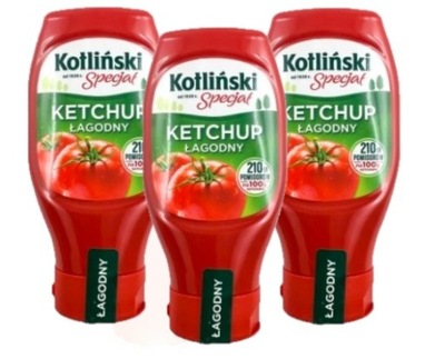 Ketchup Kotliński Łagodny 460g zestaw 3 x 490g