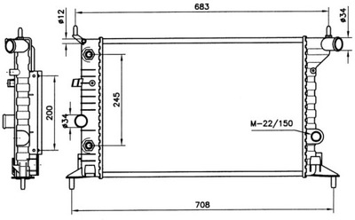 РАДИАТОР OPEL VECTRA B 1,6-2,2 95-03 NRF519516