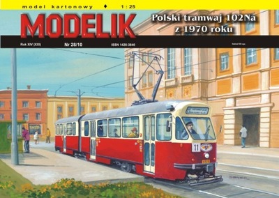 Modelik 28/10 - Tramwaj 102Na z 1970r. 1:25