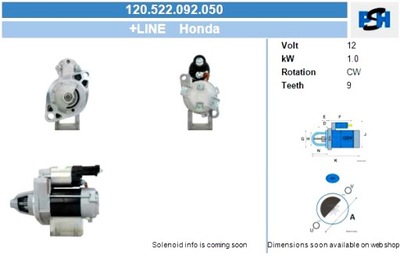 BV PSH ARRANCADOR HONDA 1.0KW ARRANCADOR  