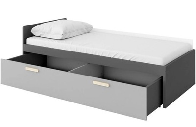 super łóżko z materacem, pojemnikiem w szufladzie