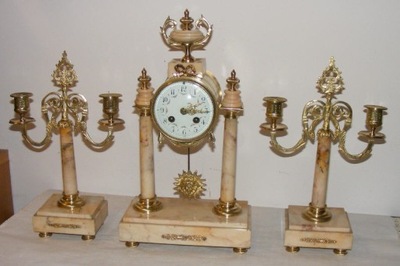 stary szykowny zegar portykowy z przystawkami J05779