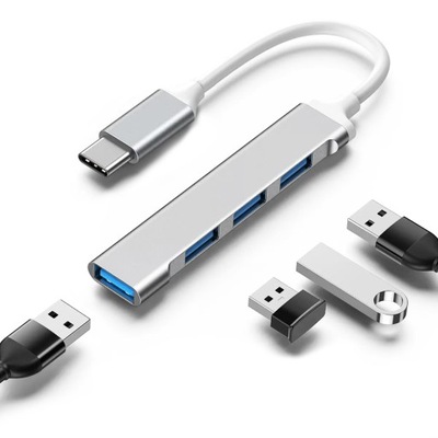 HUB USB-C 4w1 ROZDZIELACZ ADAPTER ROZGAŁĘŹNIK PRZEJŚCIÓWKA USB 3.0