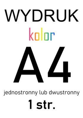 WYDRUK kolorowy 1 strona