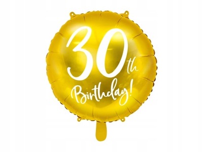 Balon foliowy 30 Urodziny złoty 45cm