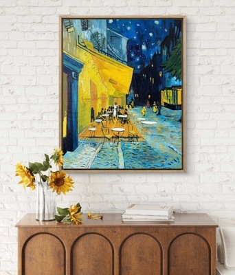 Obraz olejny ręcznie malowany- Vincent Van Gogh "Taras kawiarni w nocy"