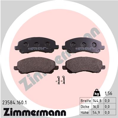 ZIMMERMANN 23584.160.1 КОМПЛЕКТ КОЛОДОК ТОРМОЗНЫХ,