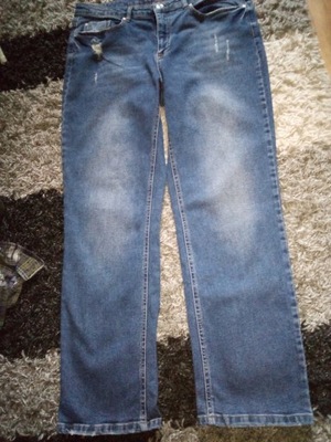 Denim jeansy rozciągliwe dziury przetarcia r 44/46