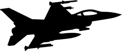 Naklejka na auto F-16 Falcon 24 cm samolot myśliwski myśliwiec w. 86
