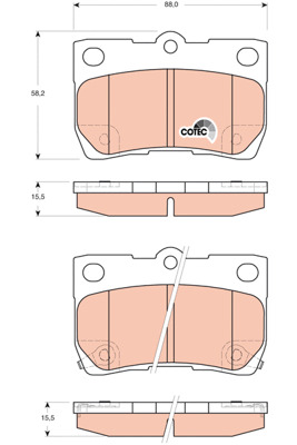 КОЛОДКИ ТОРМОЗНЫЕ - КОМПЛЕКТ COTEC GDB3399