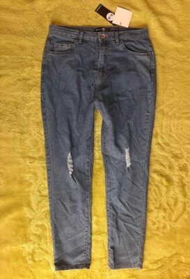 BOOHOO jeansy spodnie skinny dziury nowe 44