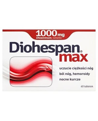 DIOHESPAN MAX 1000 mg 60 tabl. Na żylaki