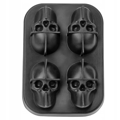 FORMA DO LODU CZASZKI SILIKONOWA FOREMKA 4 szt