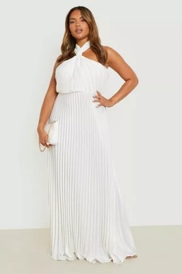 BOOHOO PLUS PLISOWANA SUKIENKA MAXI 5XL