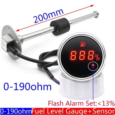 DIGITAL 52MM FUEL LEVEL GAUGE WITH СИГНАЛ LIGHT 0-190 OHM OIL TANK IN~71820