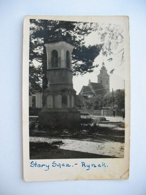 STARY SĄCZ RYNEK stara POCZTÓWKA 1956