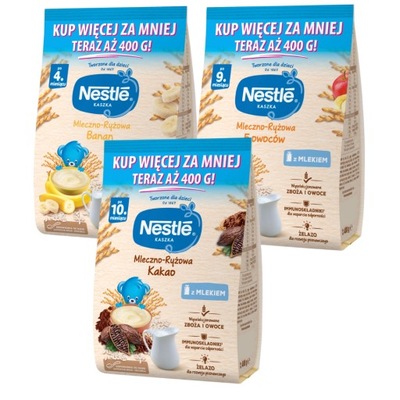 Nestle kaszka mleczno-ryżowa dla niemowląt 3x 400g