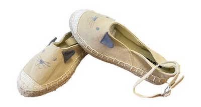 BUTY DZIEWCZĘCE espadryle KOTEK BEŻ *32 wk 19 cm