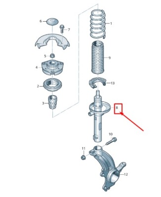 Seat leon 5f передняя часть gas shock абсорбер 5q0413031fk фото №1