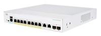 Cisco switch CBS250-8FP-E-2G, 8xGbE RJ45, 2xRJ45/SFP combo, fanless, PoE+,