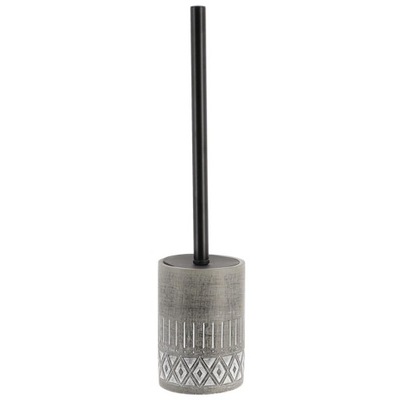 SZCZOTKA TOALETOWA ZESTAW DO WC łazienkowa nowoczesna SZARA z pojemnikiem