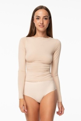 KOSZULKA SIMPLE LONGSLEEVE L BEŻOWY