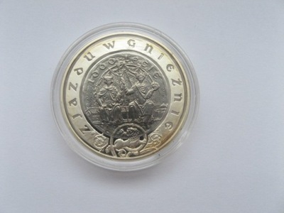 Moneta 10 zł 1000 lat zjazdu w Gnieźnie 2000
