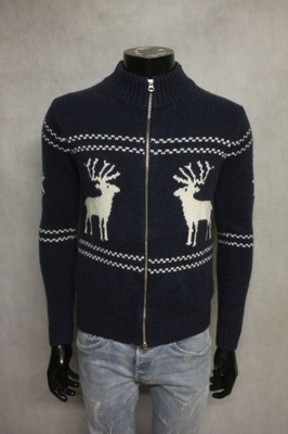 GANT SWETER W RENIFERY WEŁNA ZIPPER ZIMA