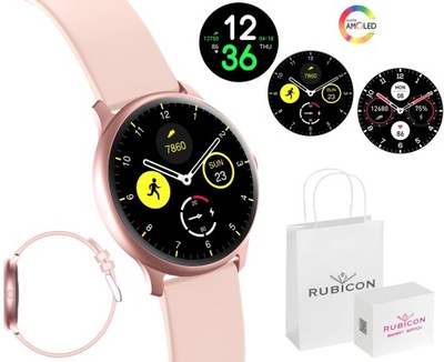 EKSKLUZYWNY DAMSKI Smartwatch RUBICON PINK RÓŻOWY