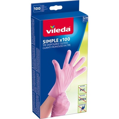 Rękawice Vileda Simple x 100 S/M