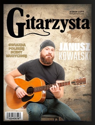 Plakat okładka GITARZYSTA Twoje zdjęcie śmieszny prezent w ramce 70x50 cm